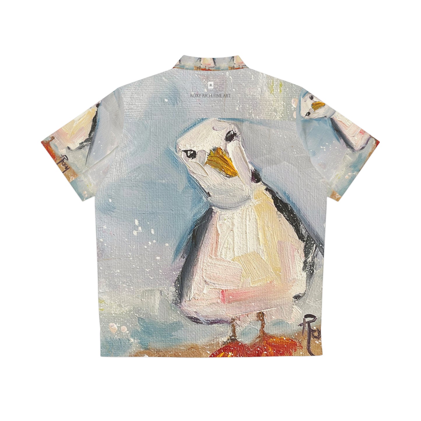 Men's Hawaiian Shirt- Inquisitive Seagull