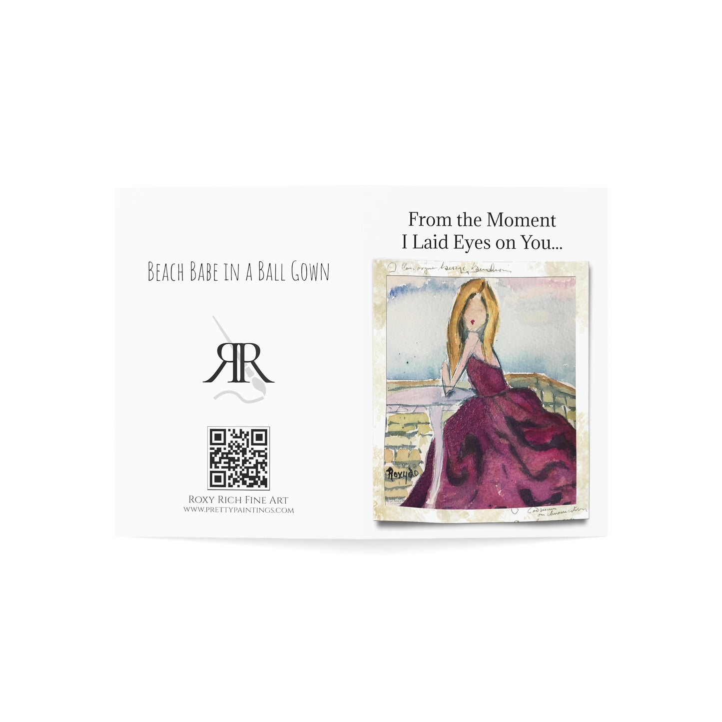 Beach Babe in a Ball Gown -Valentine for Her ("That was it." sentiment) Folded Greeting Cards