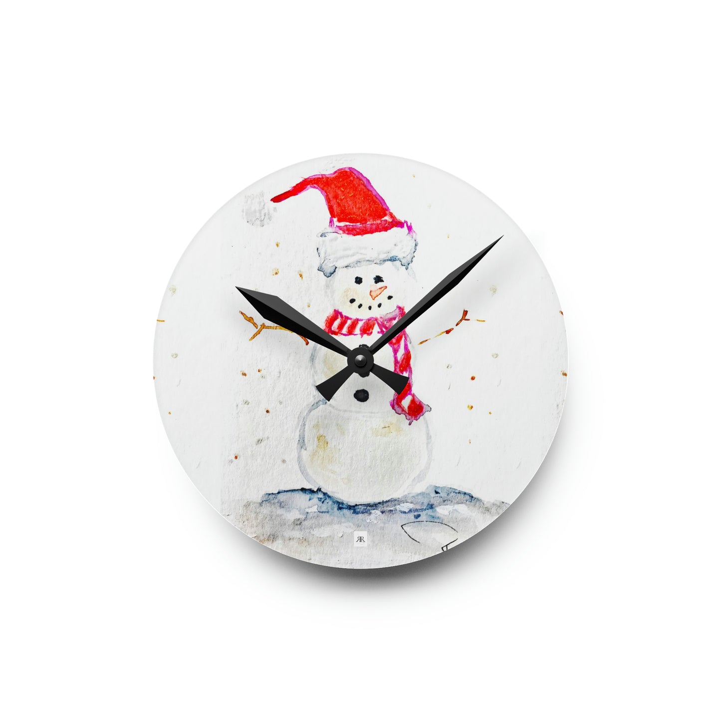 Reloj de pared acrílico muñeco de nieve