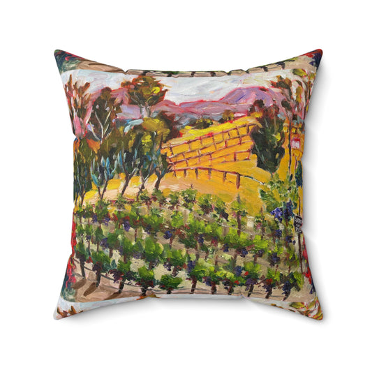 Cab Franc Lot at Lorenzi Estate Wines Indoor Spun Polyester Square Pillow