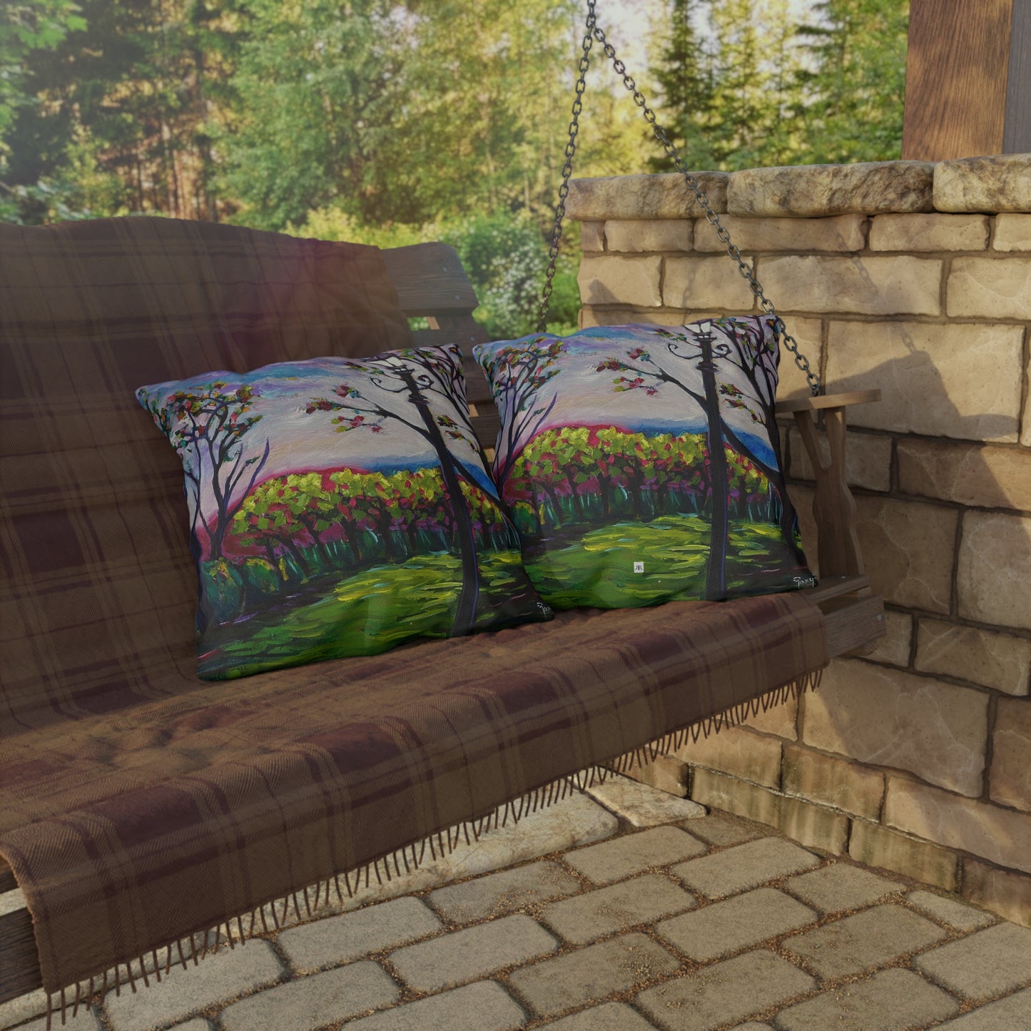 Sundown in Surrey at Stanhill Court Outdoor Pillows