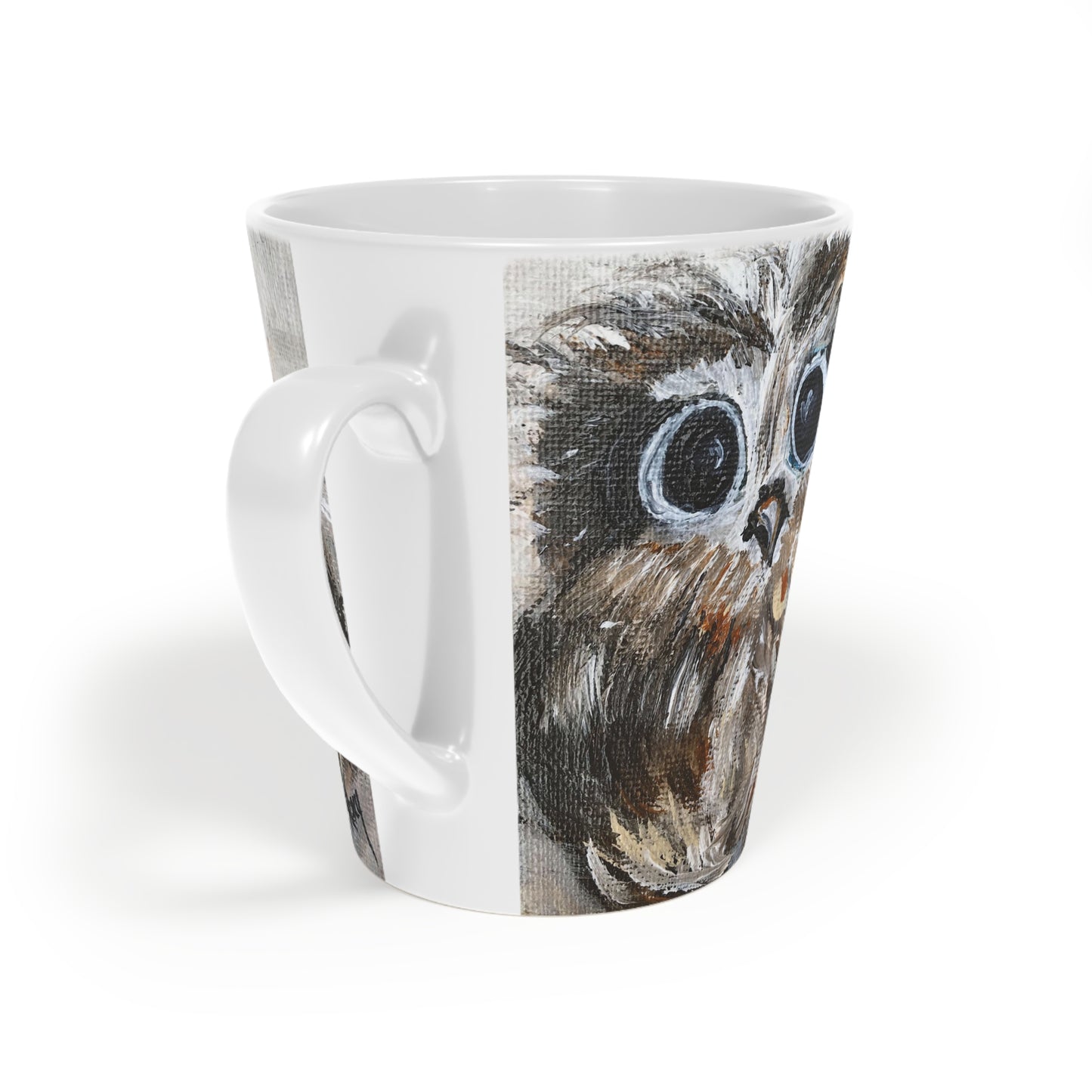 Adorable Big Eyes Owl "I'm Captivated by You" Latte Mug, 12oz
