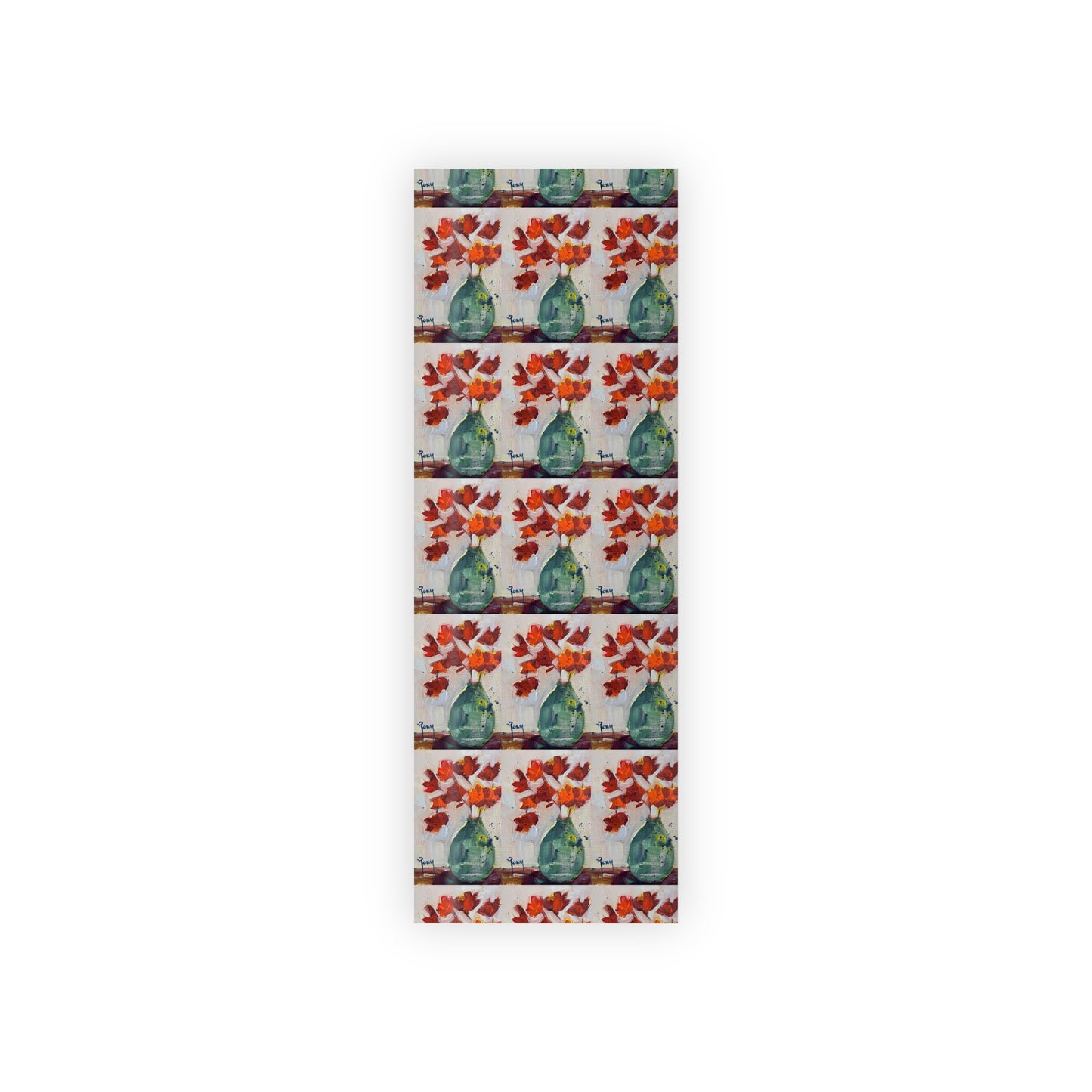 Autumn Leaves in a Teal Vase Gift Wrapping Paper  1pc
