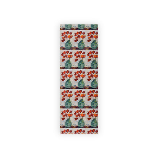 Autumn Leaves in a Teal Vase Gift Wrapping Paper  1pc