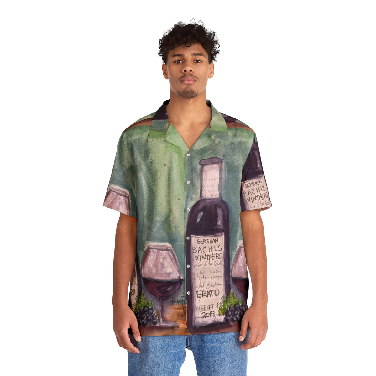 Men's Hawaiian Shirt- GBV-Erato -Large Print