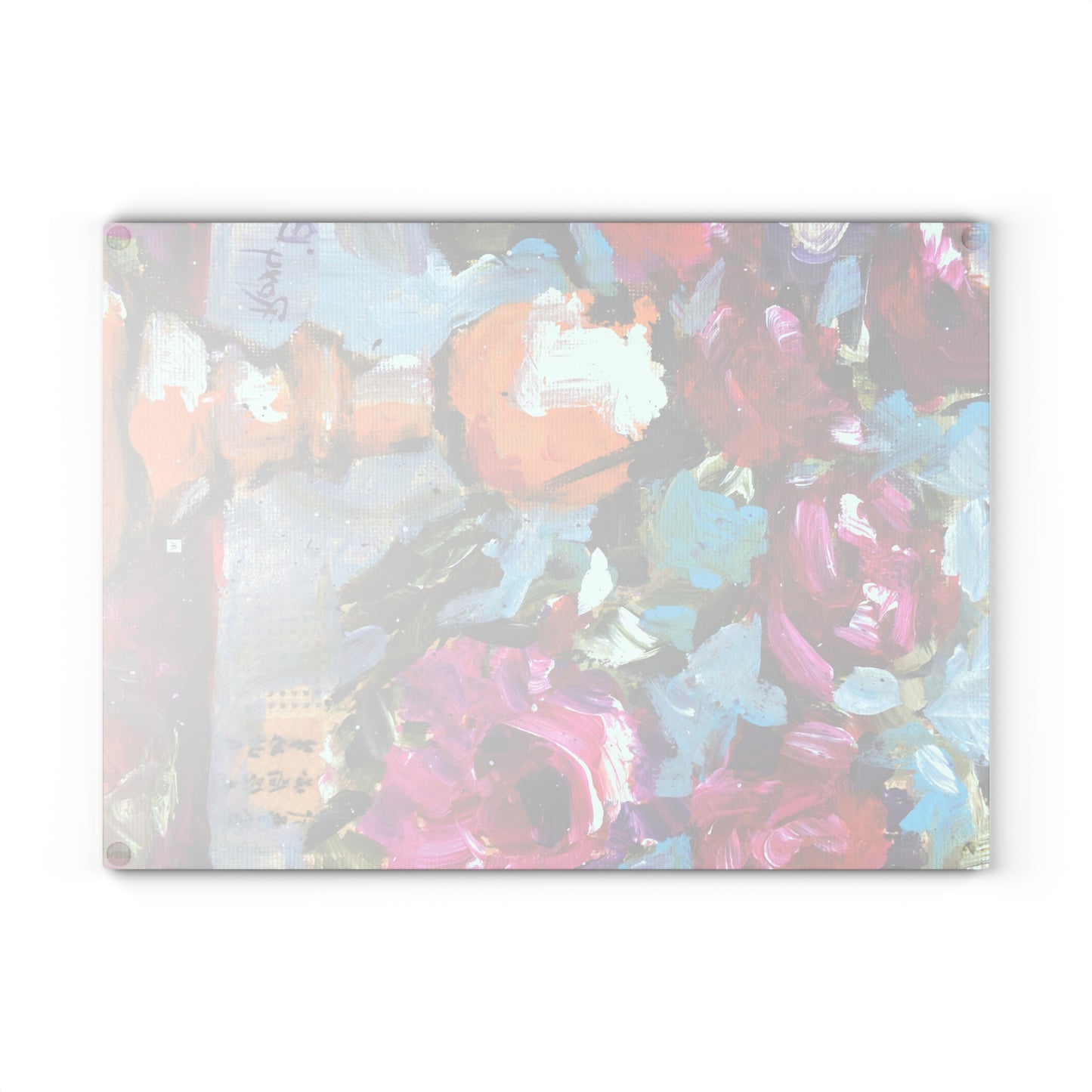 Pink Roses in an Orange Goblet Glass Cutting Board