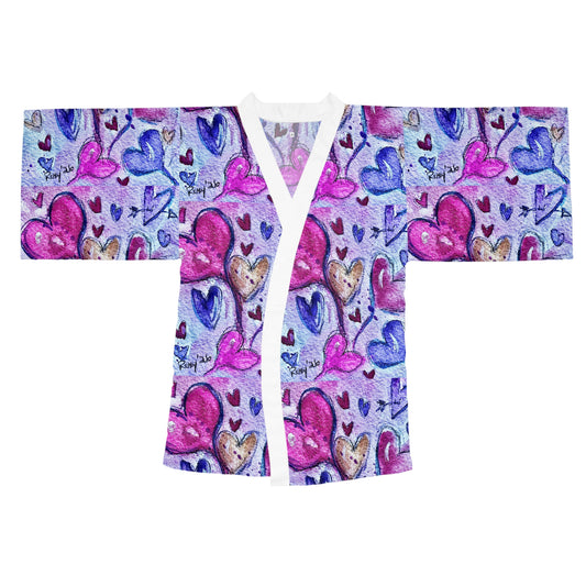 Kimono Robe-Floating Hearts Parade — Romantic  Gift for Her