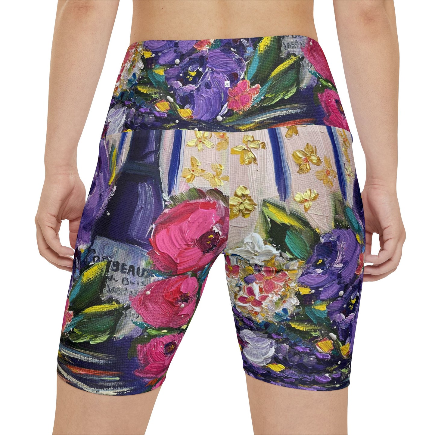 Women's Workout Shorts - Corbeaux Wine and Lavender