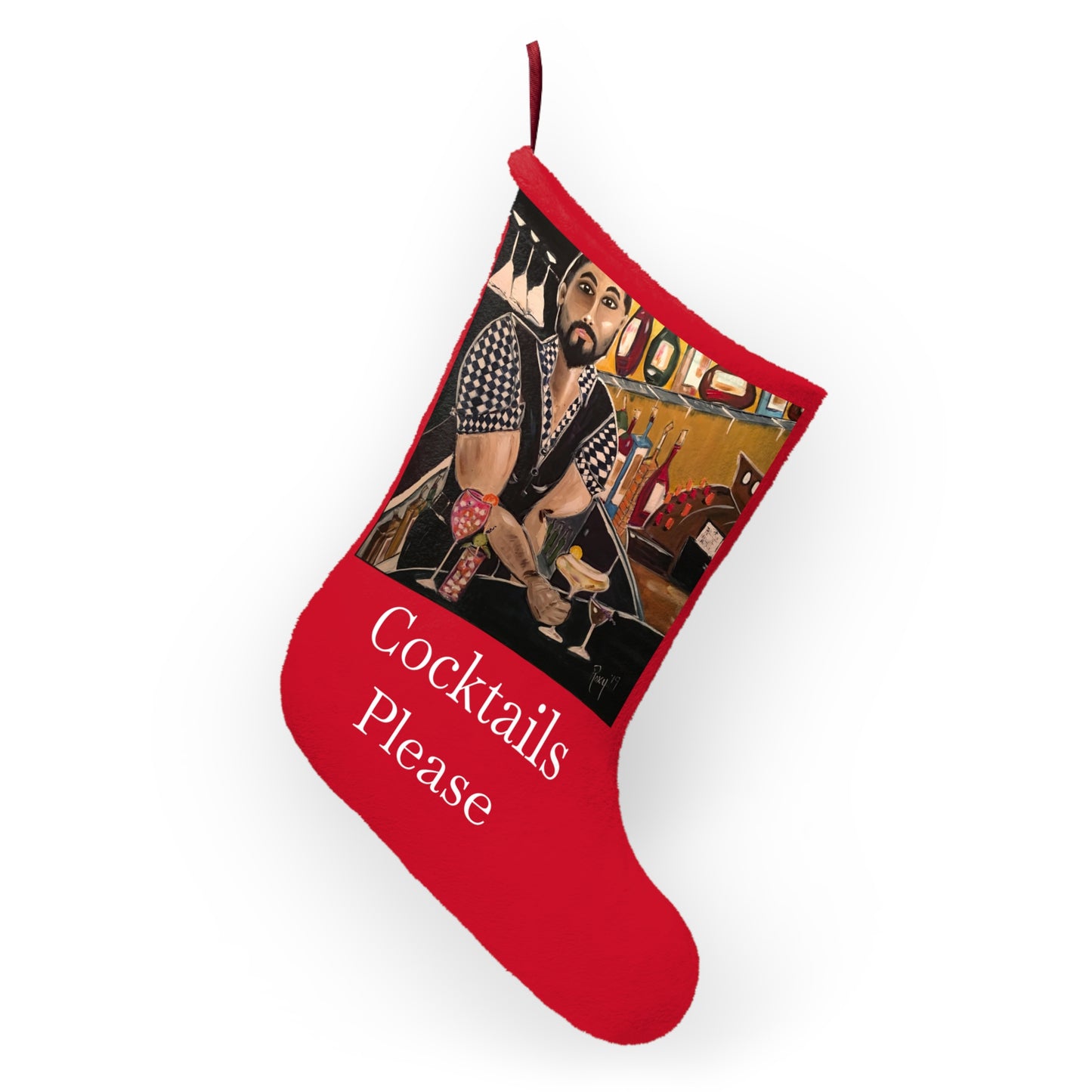 Here Doll "Cocktails Please" Christmas Stocking