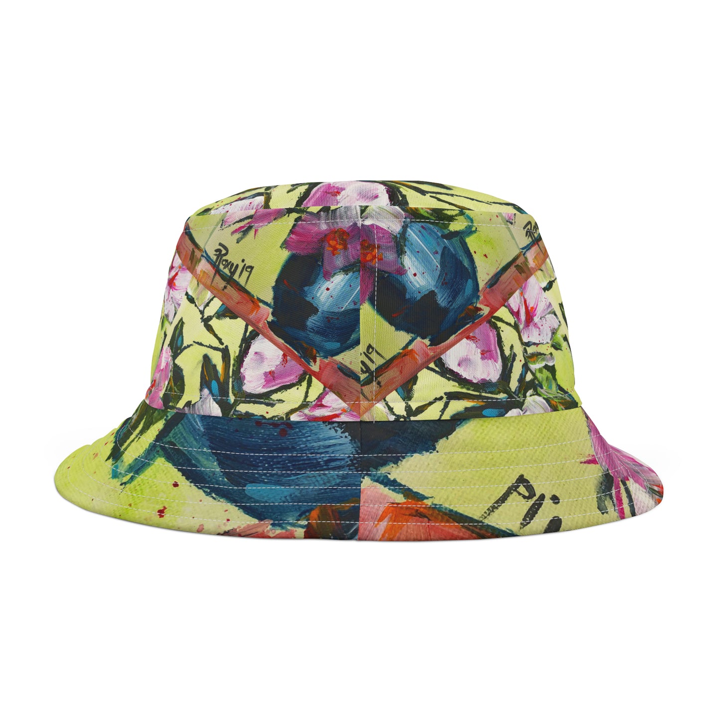 Pink Magnolias in a Blue Vase Bucket Hat