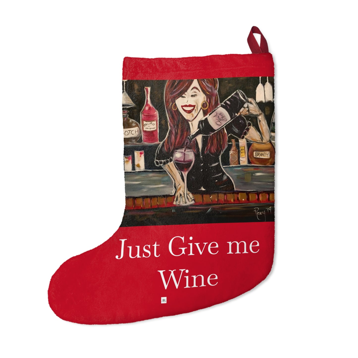 Sassy Notes "Just Give me Wine" Christmas Stocking