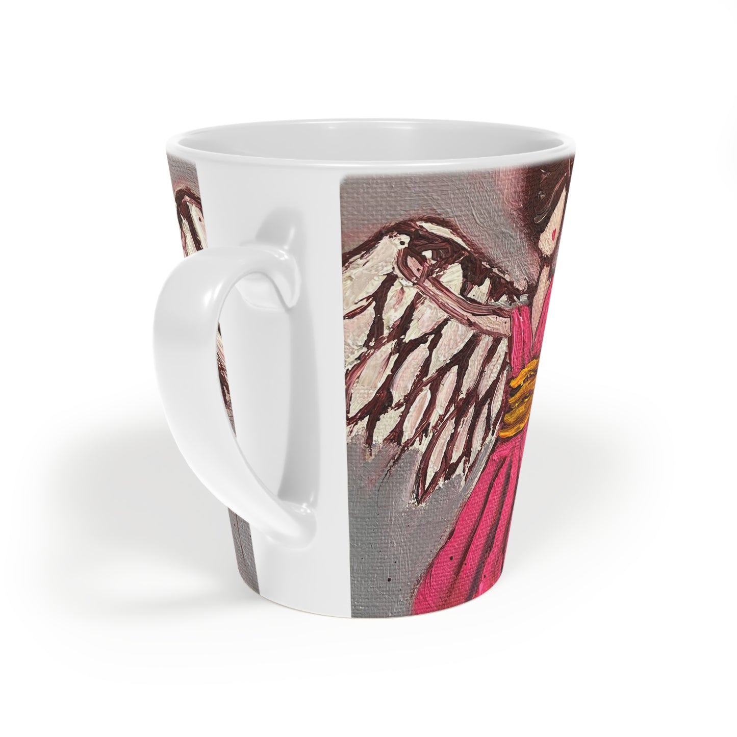 Pink Angel Rising Latte Mug, 12oz