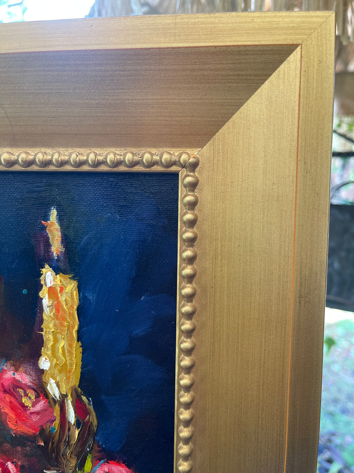 Candlelit Corals-Original Oil Painting Framed