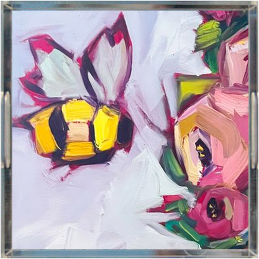 Bee Blooms Acrylic Tray