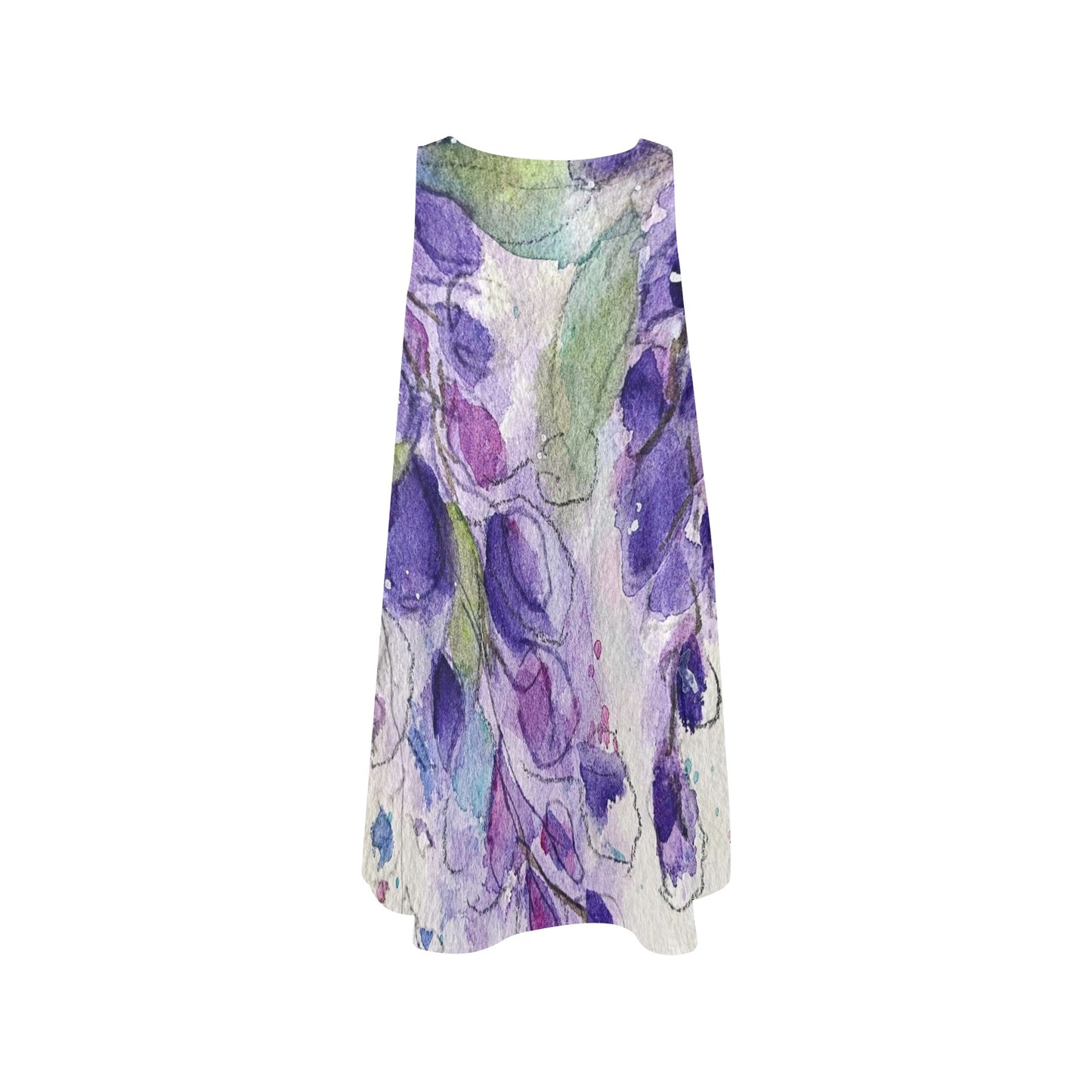 Women's Summer Sleeveless A-Line Dress -Purple Wisteria