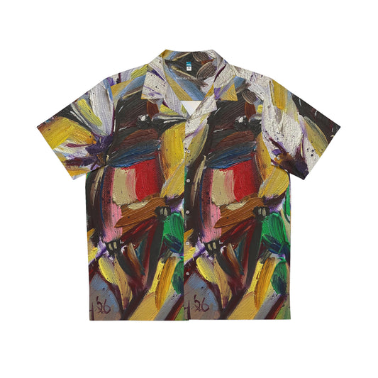 Men's Hawaiian Shirt- Stained Glass House Finch