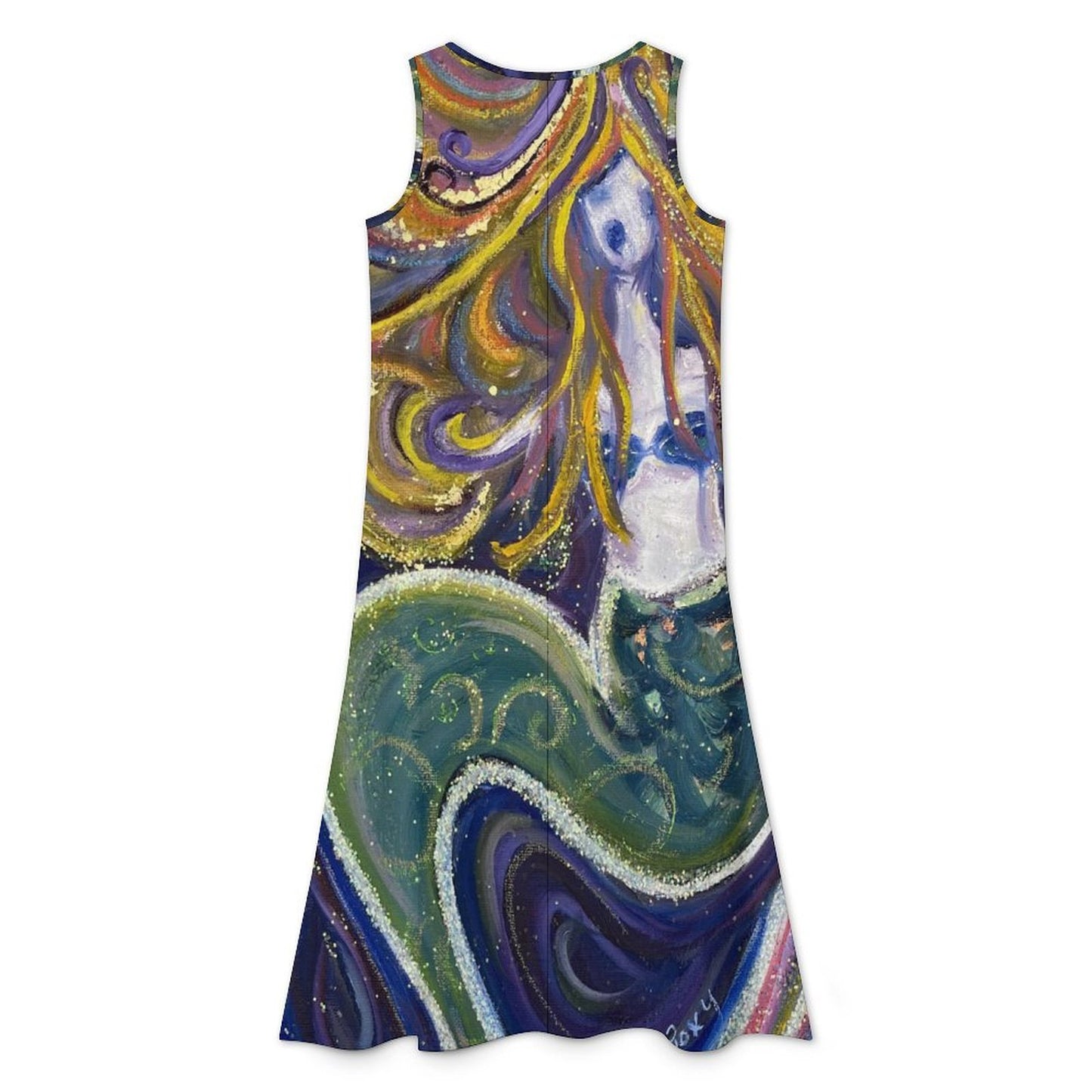 Screaming Siren -Mermaid-Asymmetrical Dress Sleeveless High-Low Hem Dress