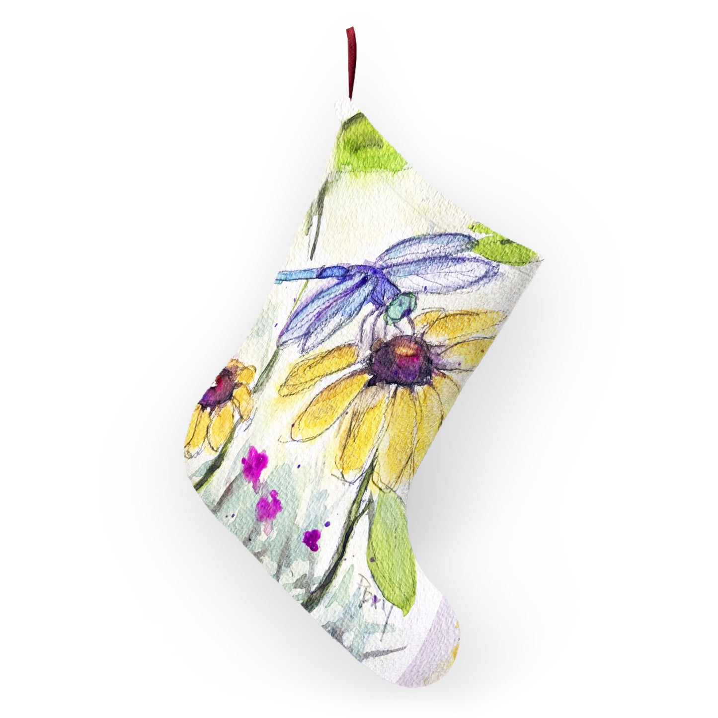 Blue Dragonfly Christmas Stocking