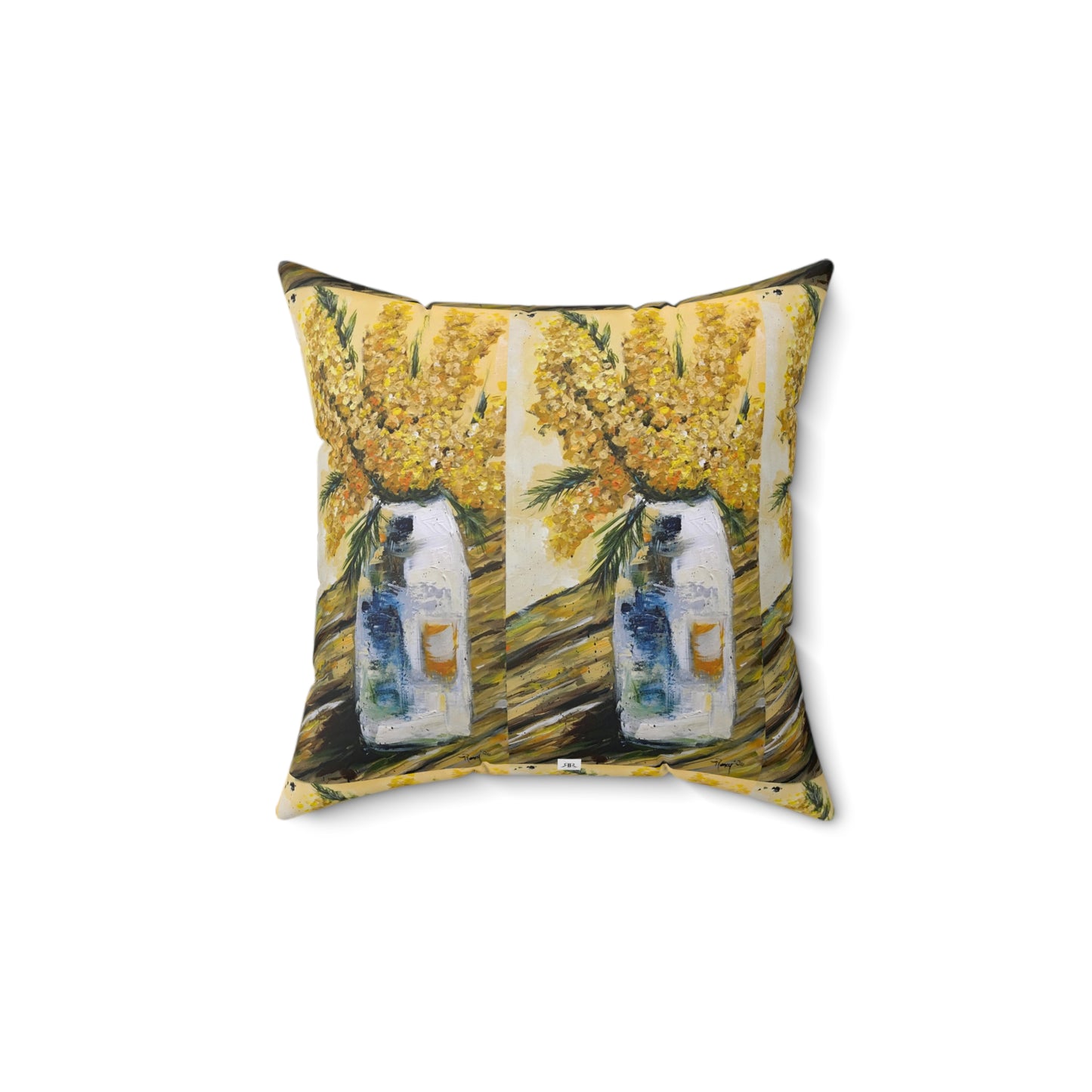 Goldenrod on the Picnic Table Indoor Spun Polyester Square Pillow