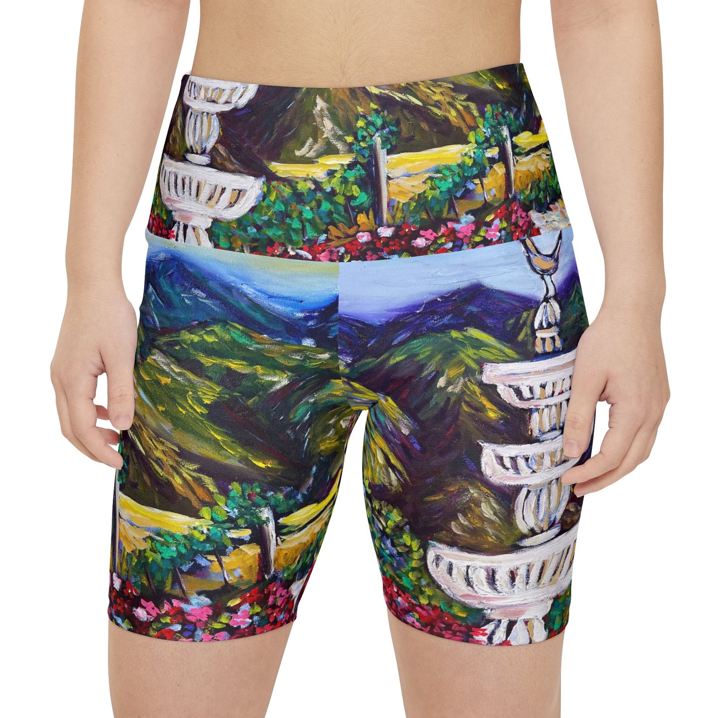 Women's Workout Shorts - Fountain Vista -GBV