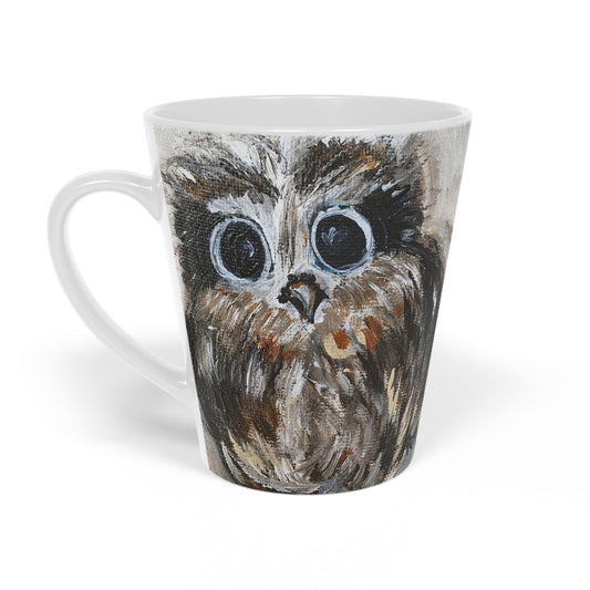 Adorable Big Eyes Owl "I'm Captivated by You" Latte Mug, 12oz