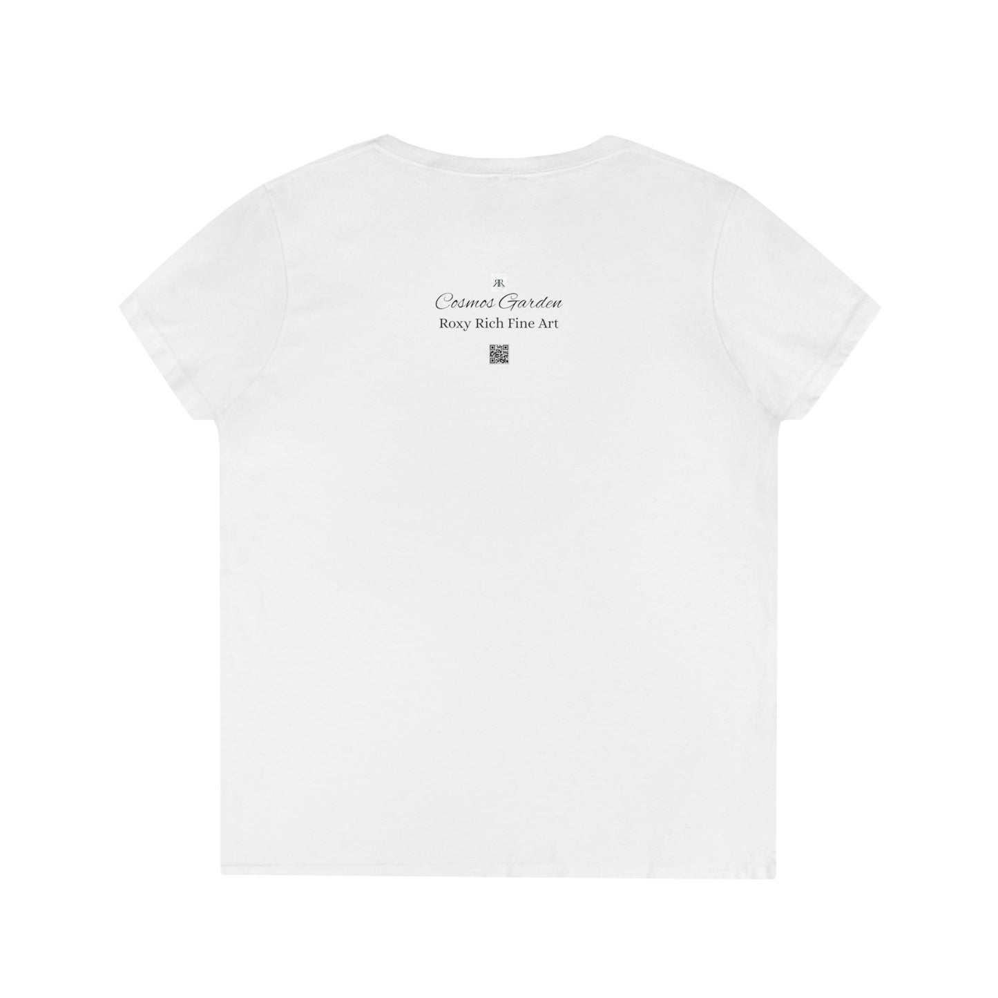 Camiseta con cuello en V para mujer Cosmos Garden