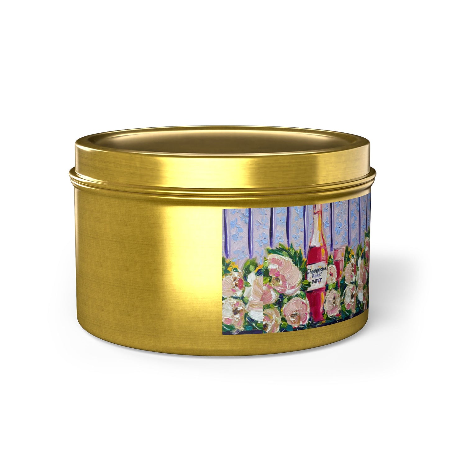 Tin Candle-Pink Champagne and Peonies
