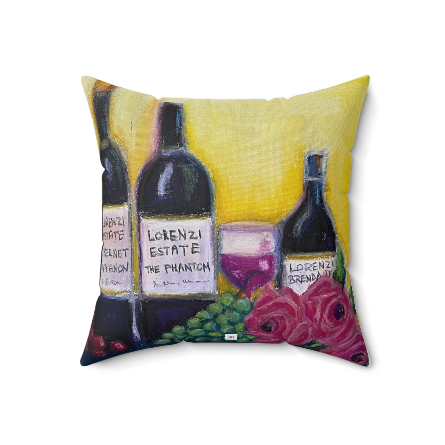 Oreiller carré d’intérieur en polyester filé Lorenzi Estate Wine and Roses