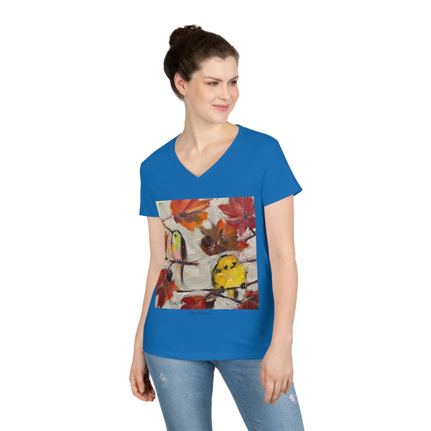 Fall Feathers Ladies' V-Neck T-Shirt