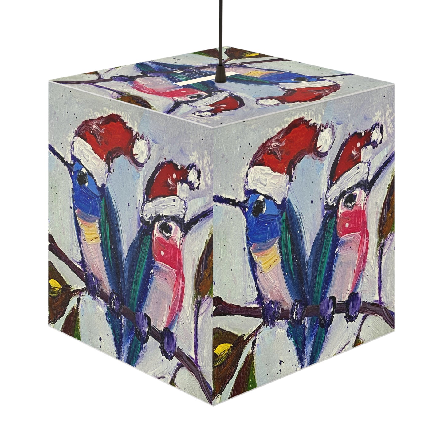 Adorable Holiday Hummingbirds Cube Lamp