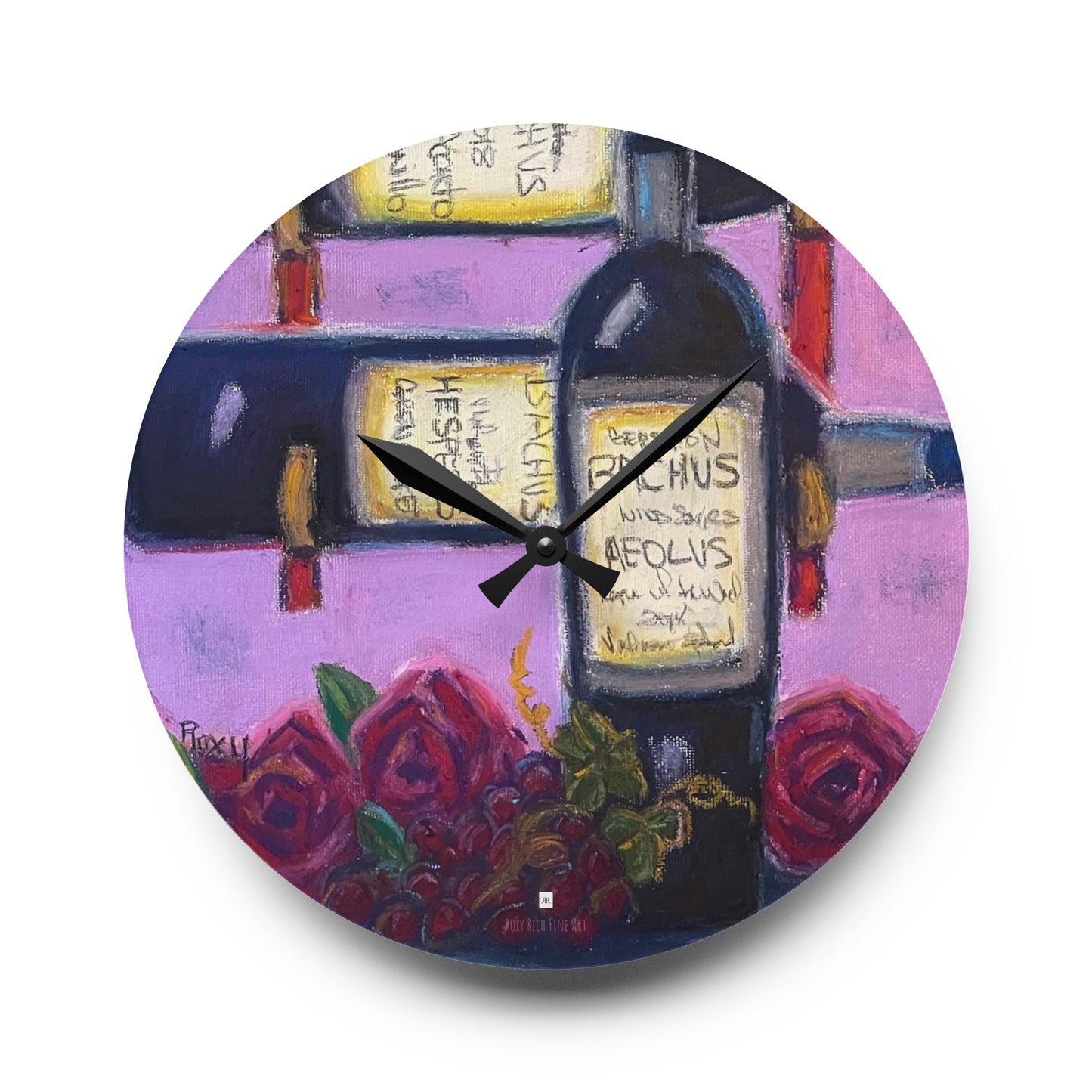 Bachus Reserves GBV Casier à vin et roses Horloge murale en acrylique 