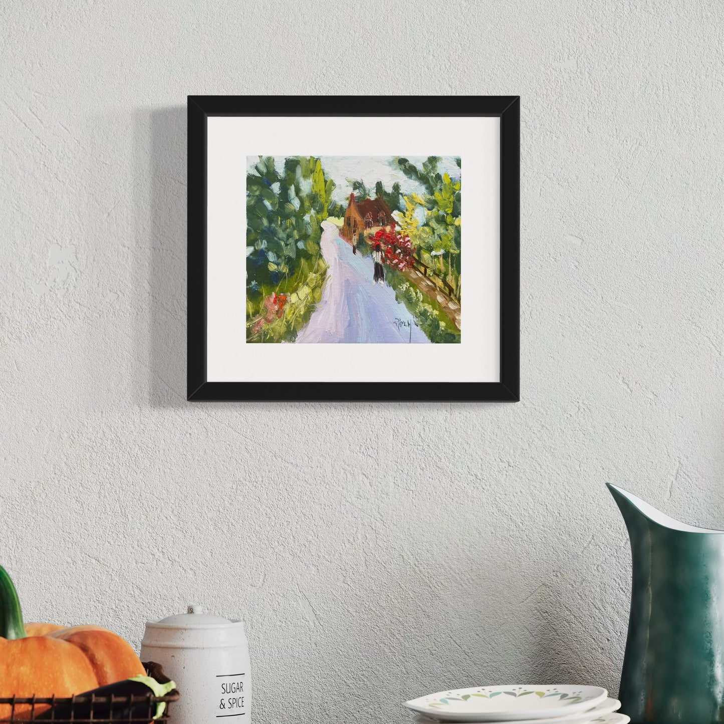 Summer Stroll in SnowshillCotswolds-Original Oil Painting 6x8 Framed