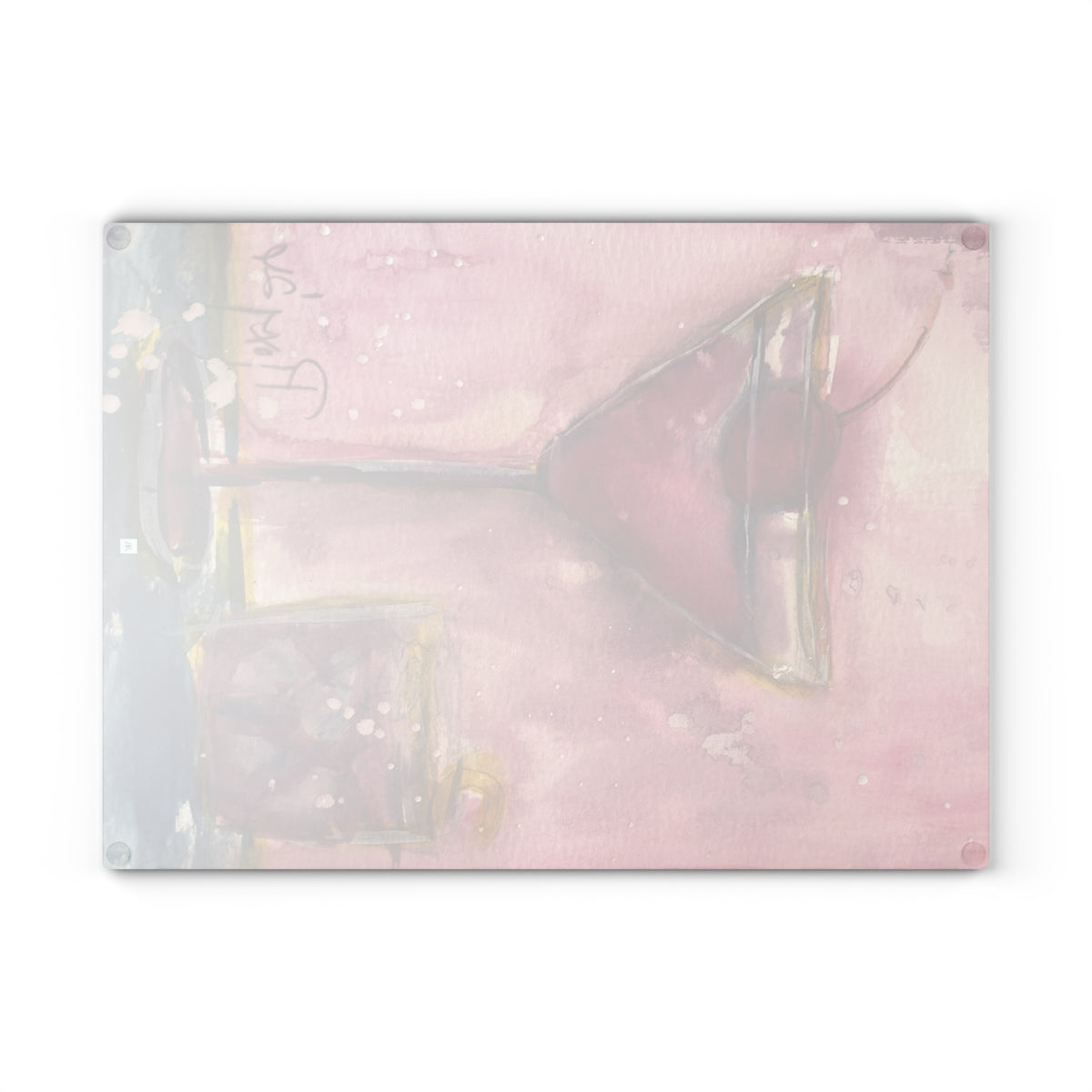 Glass Cutting Board-Pink Martini