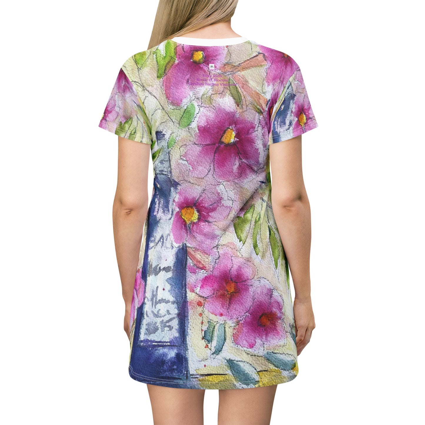 T-Shirt Dress (AOP)-Bottle & Blooms -GBV