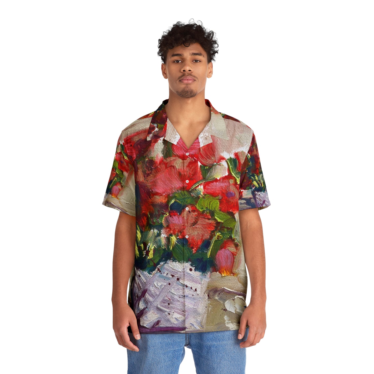 Men's Hawaiian Shirt- Basket Blooms-Fall Colors