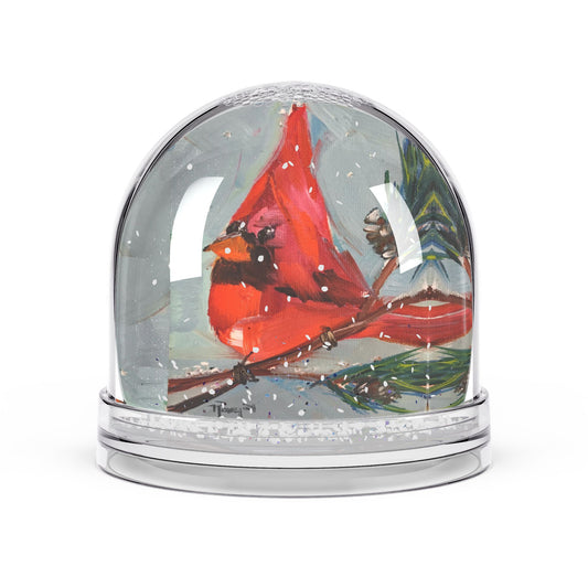 Snow Globe - Bright Red Cardinal