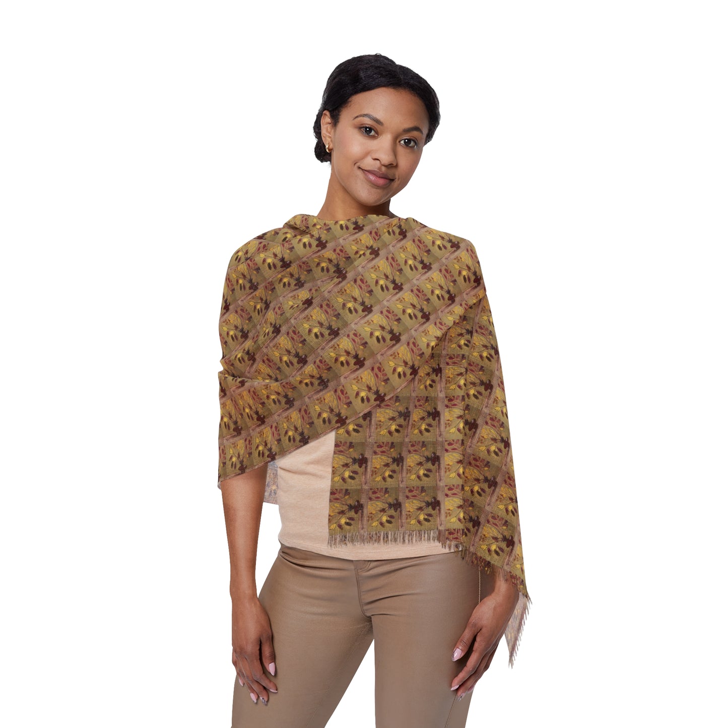 Colorful Scarf — Artistic Lightweight Neck Wrap- Autumn Centerpiece