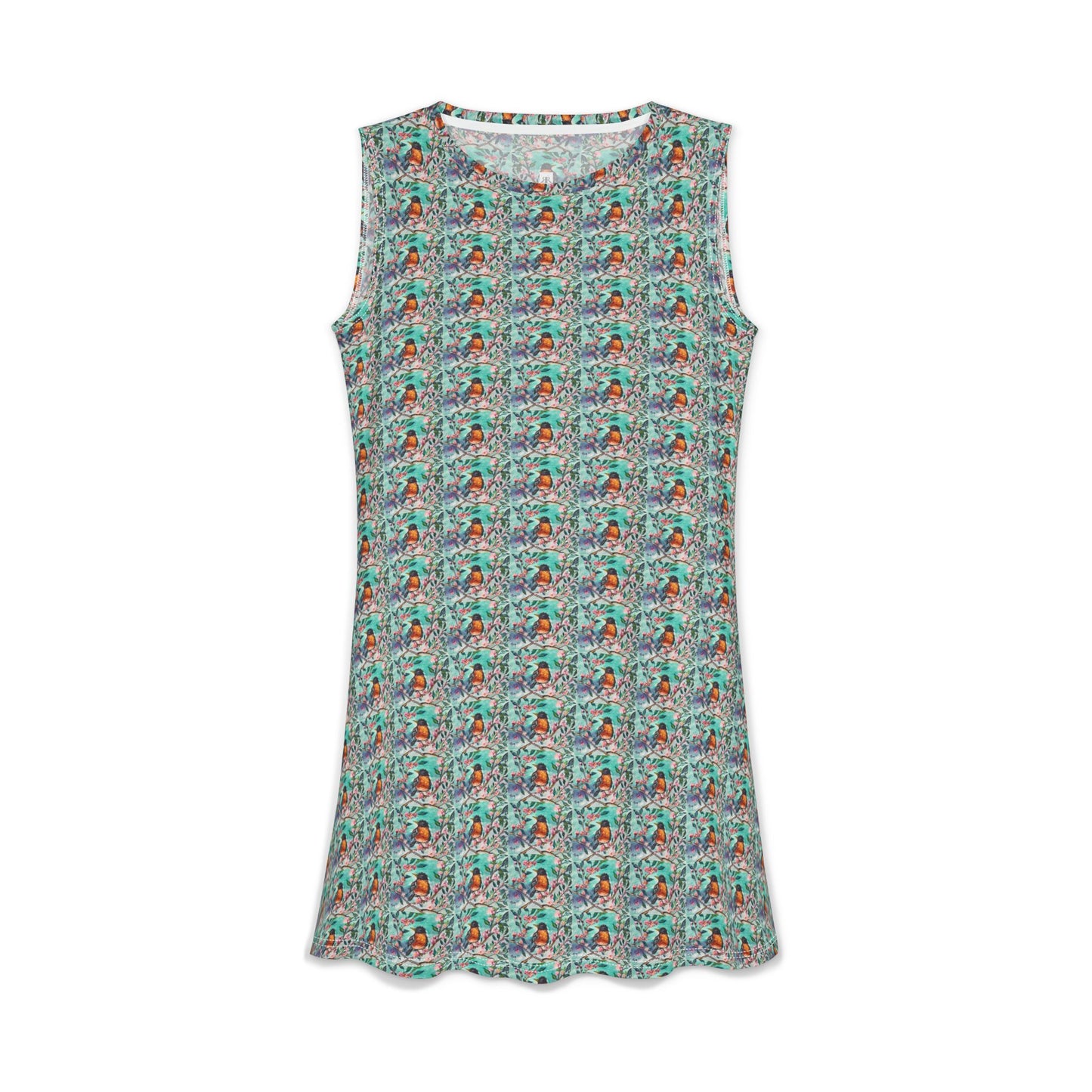 Women's Casual Dress — Light & Comfortable -Adult American Robin in Cherry Blossoms
