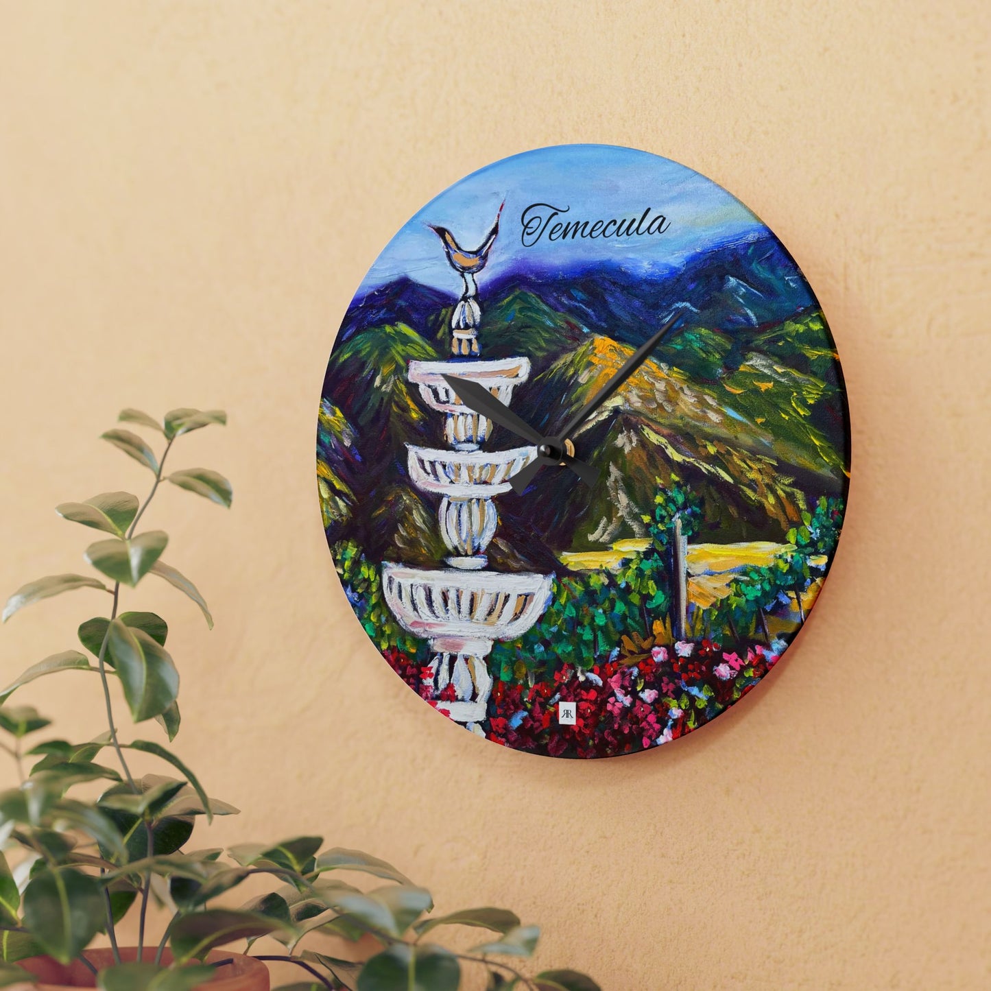 Fountain Vista at GBV "Temecula" Acrylic Wall Clock