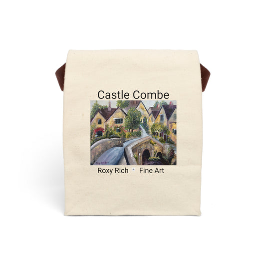 Castle Combe Cotswolds Souvenir Canvas Lunch Bag With Strap