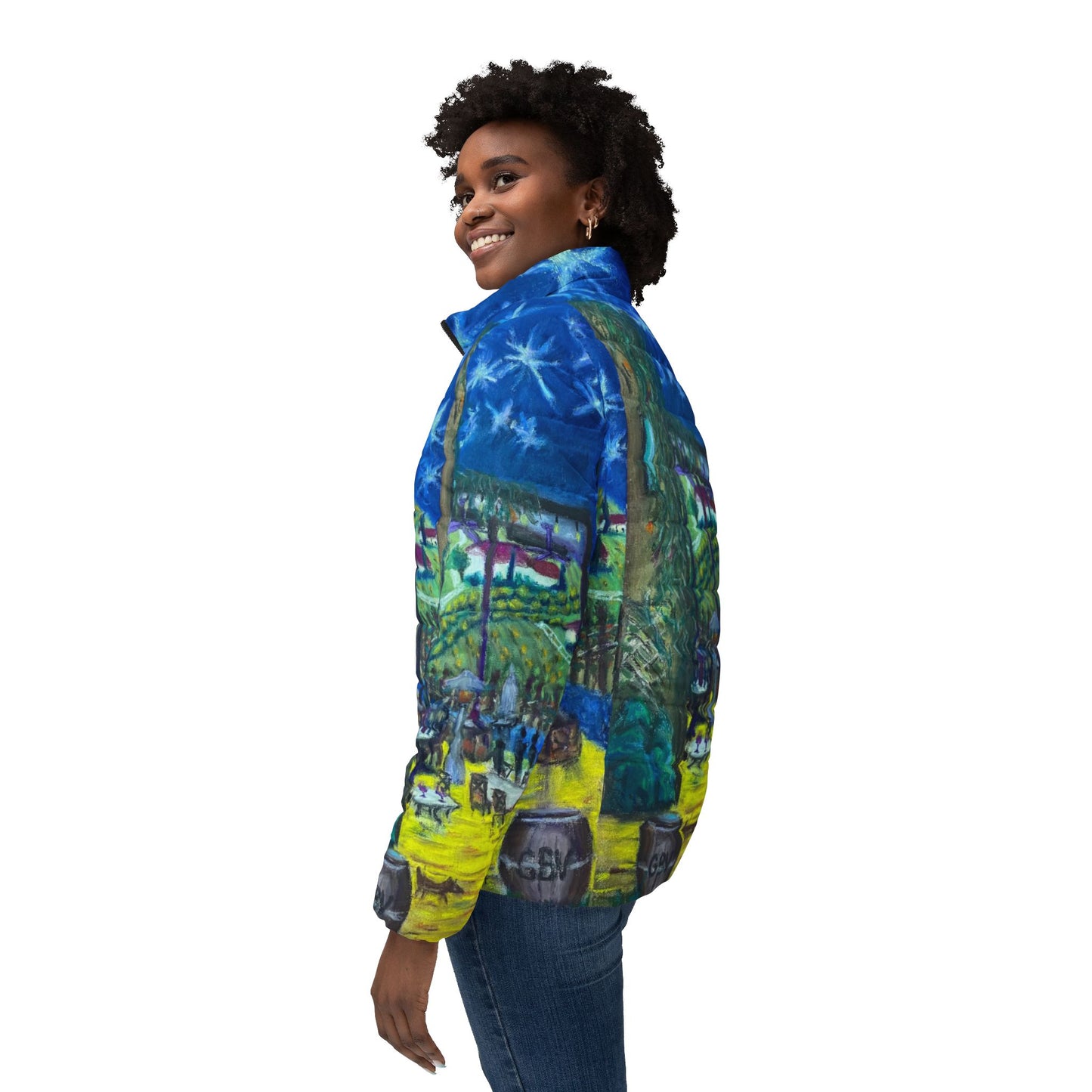 Women's Puffer Jacket - Roxy Rich Fine Art -Twilight in Temecula-GBV