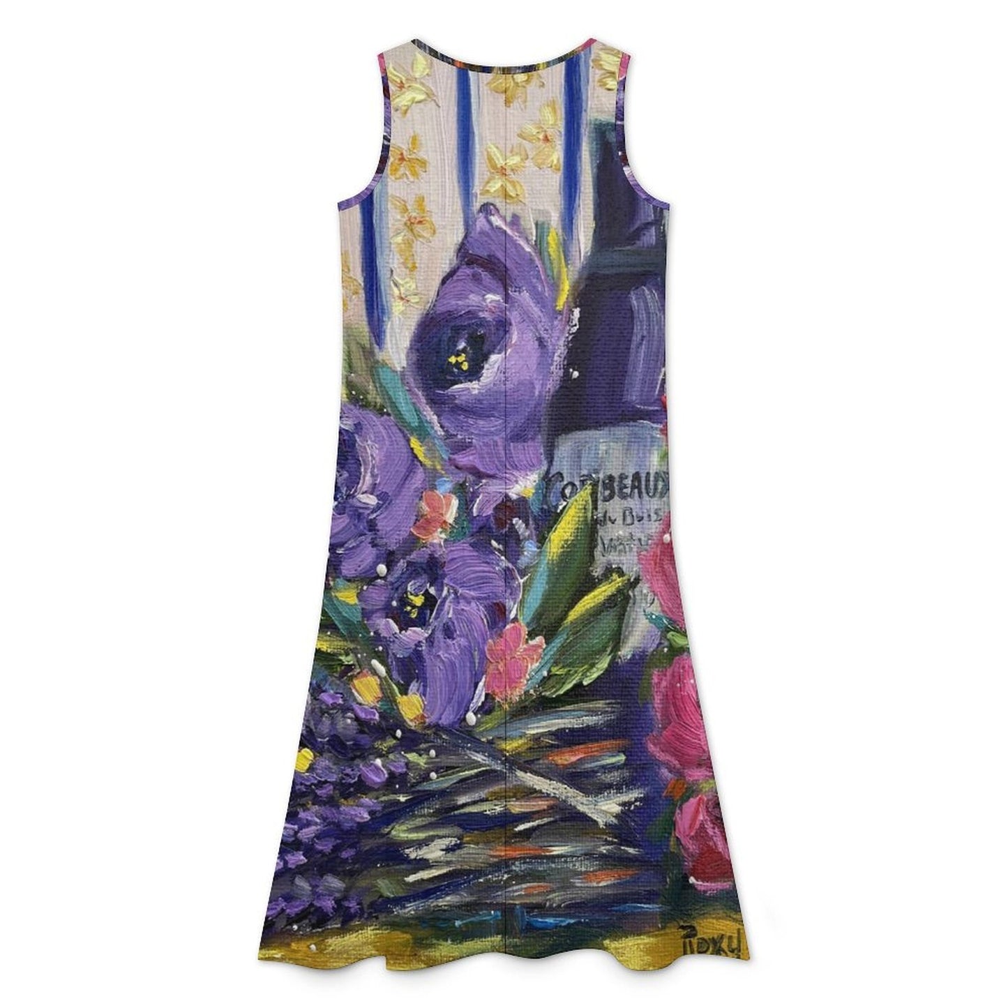 Corbeaux Wine and Lavender Asymmetrical Dress Sleeveless High-Low Hem Dress