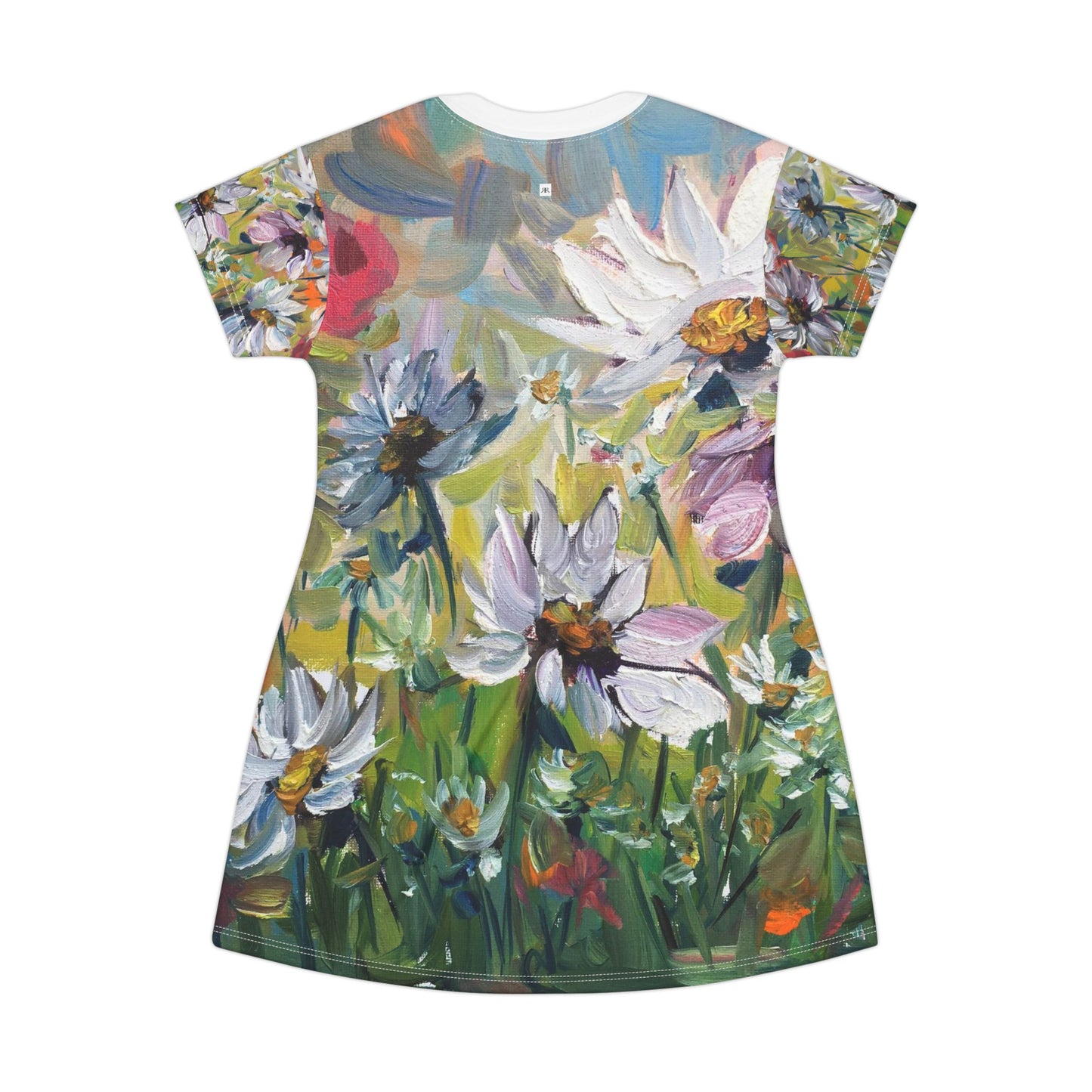 T-Shirt Dress (AOP)-Daisies Garden