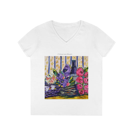 Camiseta cuello pico mujer Corbeaux y Lavender