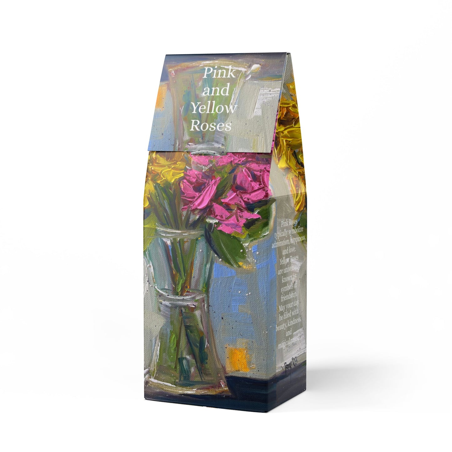 Pink and Yellow Roses- Toasty Roast Coffee 12.0z Bag