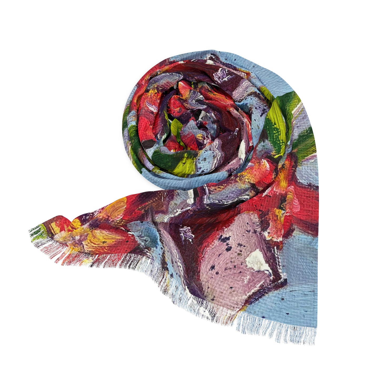 Colorful Scarf — Artistic Lightweight Neck Wrap-Sips of Summer