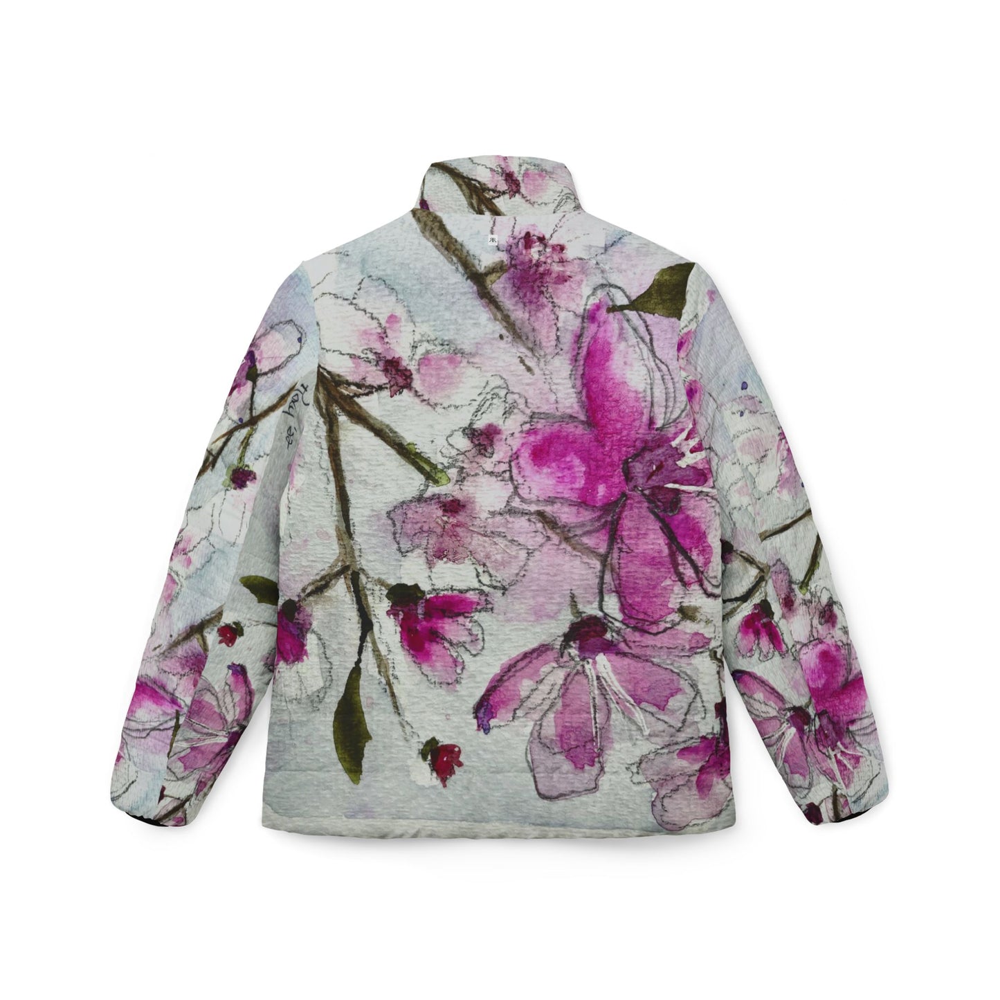 Women's Puffer Jacket - Roxy Rich Fine Art - Cherry Blossoms