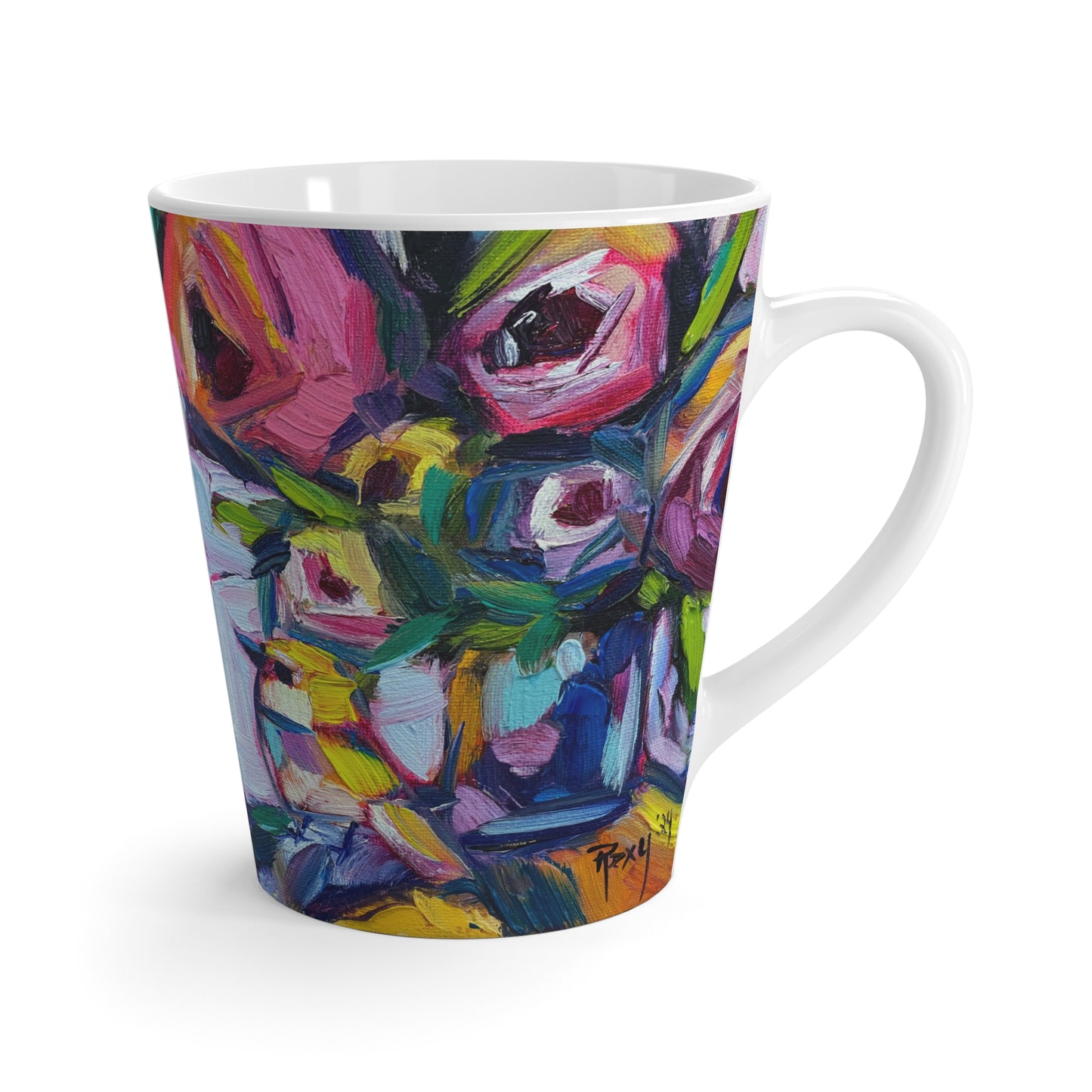Mug - Good Morning Abstract Roses and Tit Bird-Made in and Ships from USA