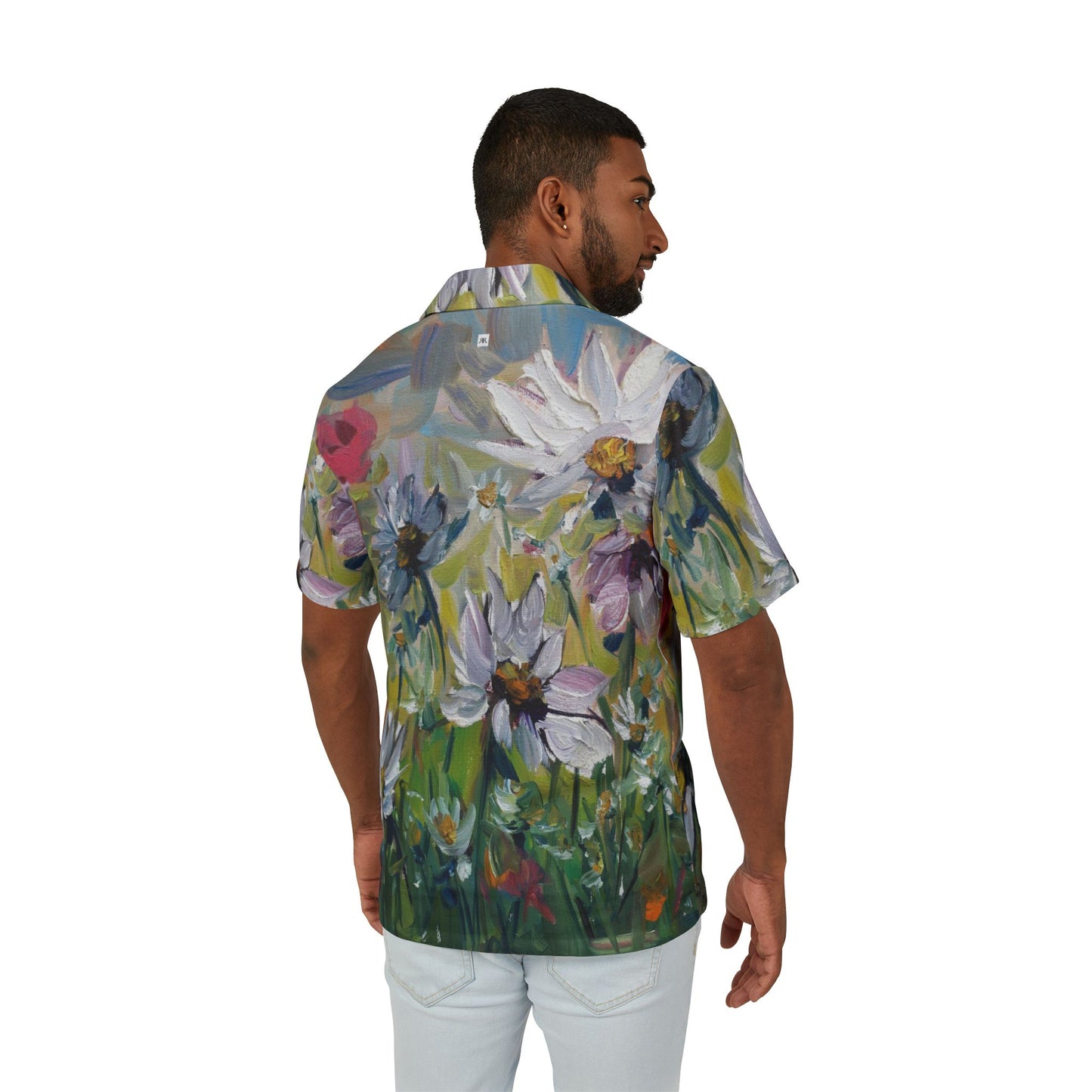 Men's Hawaiian Camp Shirt (AOP)-Daisies Garden