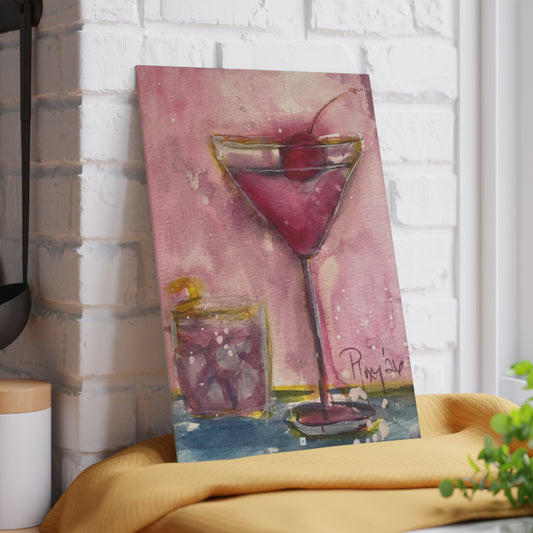 Glass Cutting Board-Pink Martini
